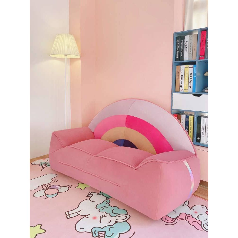 Ảo Sofa Hồng Phong Cách Công Chúa Sofa Cầu Vồng Sofa Lười Cho Phòng Cho Thuê Phòng Nhỏ Sofa Ngả Và N