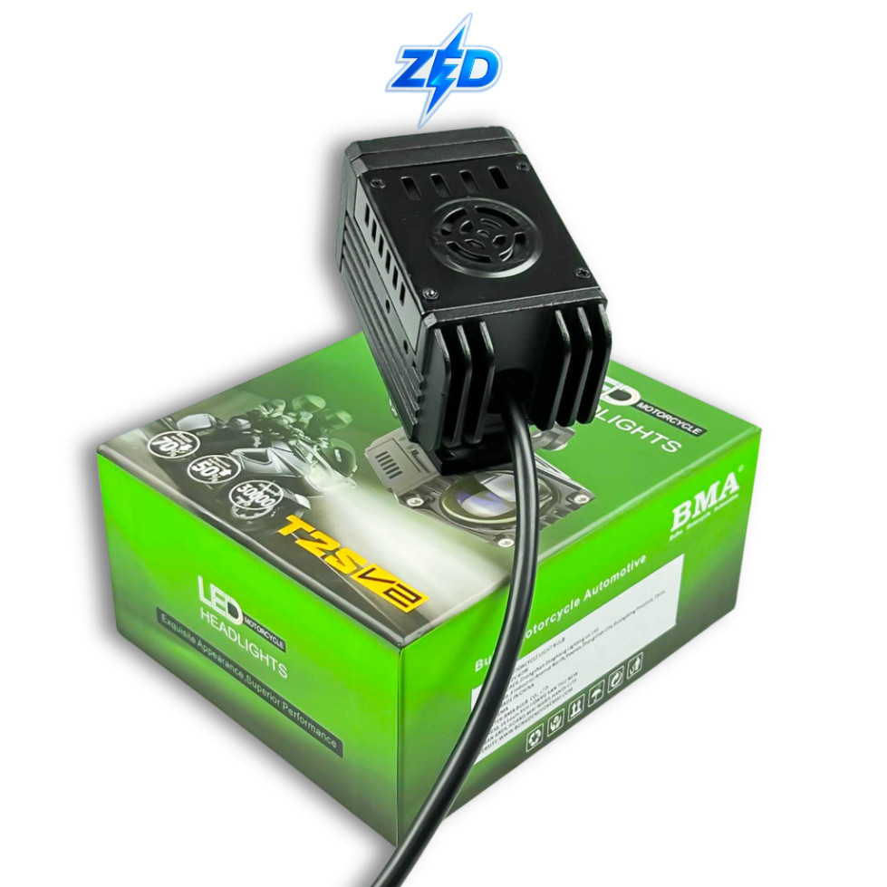 Đèn LED Trợ Sáng Bi Cầu T2S V2 BMA 60W - Chống Nước IP68, Lắp Cho Xe Tải, Ô Tô, Xe Máy, Bảo Hành 24