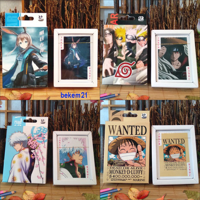 Bộ Bài Tây Tú Lơ Khơ 54 Lá In Hình One Piece, Naruto, Dragon Ball