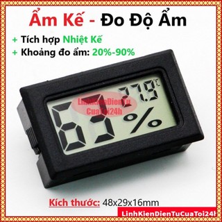   RẺ VÔ ĐỊCH  Ẩm Kế tích hợp Nhiệt Kế Điện Tử - Đồng hồ đo độ ẩm và nhiệt độ - Có Sẵn Pin 