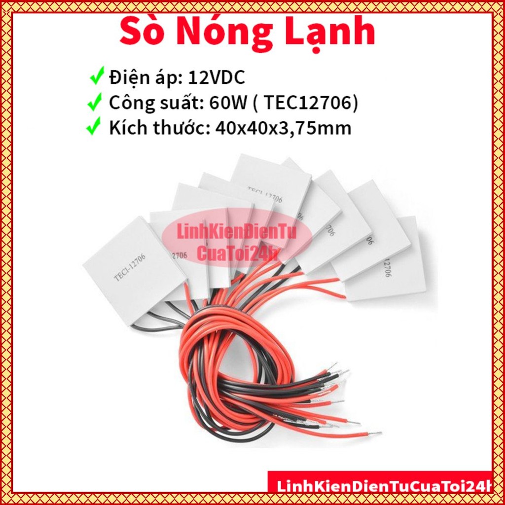 [RẺ VÔ ĐỊCH] Sò Nóng Lạnh TEC12706, 12706, 60W, 40x40mm, bộ tản nhiệt, tản nhiệt nước