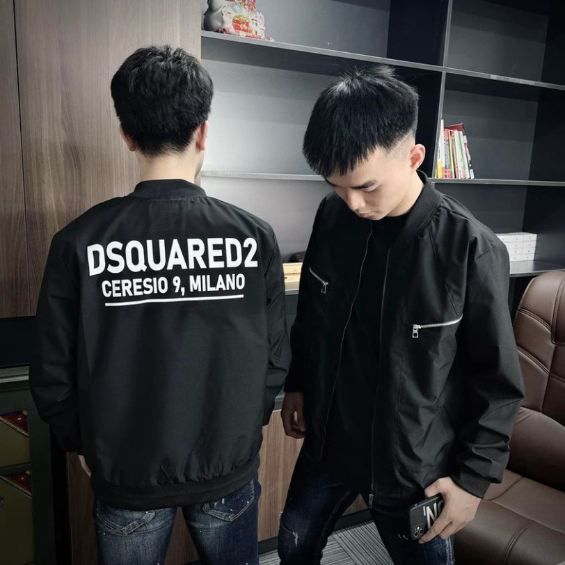 Áo Khoác Gió Nam Dsq In Chữ Trước Sau, Áo Gió Dsquared2 Milano Hot Trend, Áo Khoác Bomber Nam Boy Ph