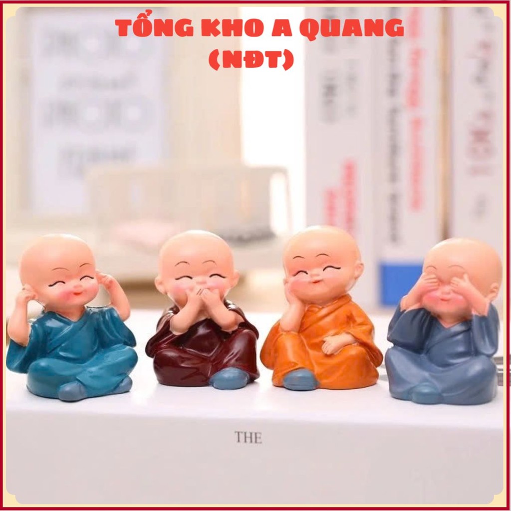 SET TƯỢNG PHẬT CHÚ TIỂU 4 KHÔNG MINI - Bộ Tượng 4 Chú Tiểu Mang Lại May Mắn,Tượng Chú Tiểu Hòa Thượn