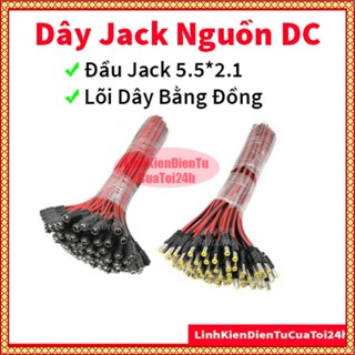 Dây Jack nguồn DC Đực, Cái 5.5*2.1mm có dây dùng cho camera màu đỏ đen - Lõi dây đồng nguyên chất Hàng Xịn