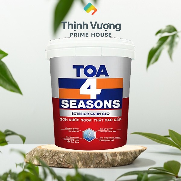 Sơn nước ngoại thất siêu bóng TOA 4 Seasons Satin Glo High Sheen -  Chống thấm, rêu mốc