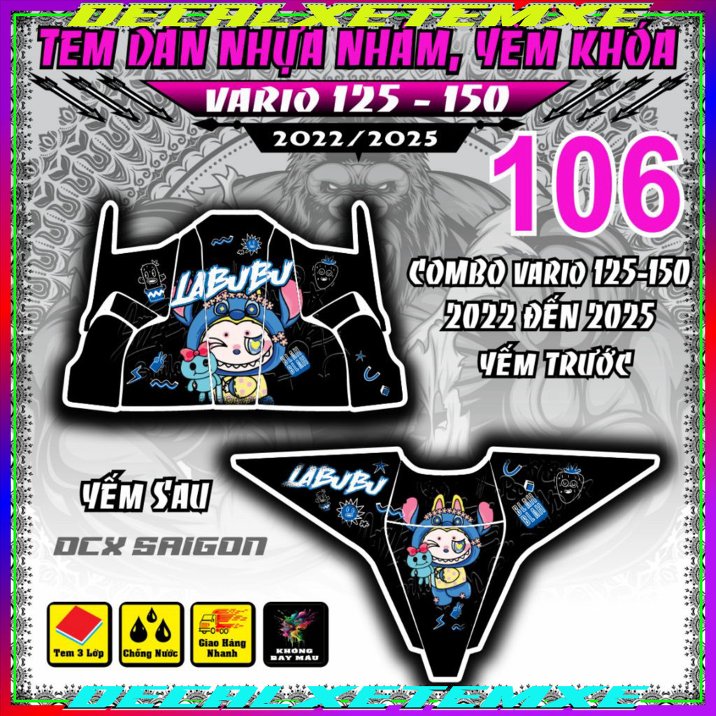 Tem Nhựa Nhám Dán VARIO 125 đời 2023-2025 dán mủ nhám _nhãn dán _ tem xe _vario 125 decal