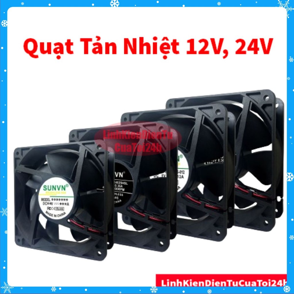 [Chính Hãng] Quạt Tản Nhiệt 12V DC 5x5, 9x9, 12x12CM, Quạt làm mát 12V đủ loại, lưới bảo vệ quạt đầu dây có jack