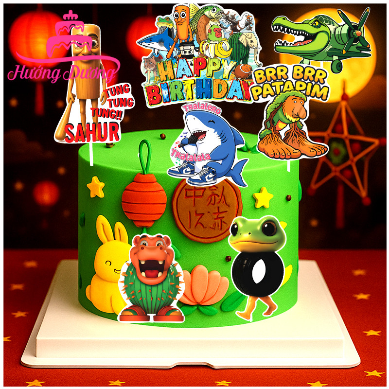 Set Cắm Tung Tung Tung Sahur, Brr Brr Patapim Tralalero Tralala Và Nhân Vật Khác Trang Trí Bánh Kem
