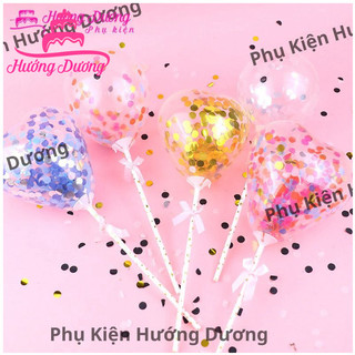 Que Bóng bay Sequin Kim Tuyến Trong Suốt Trang Trí Sinh Nhật, Thôi Nôi, Đầy Tháng