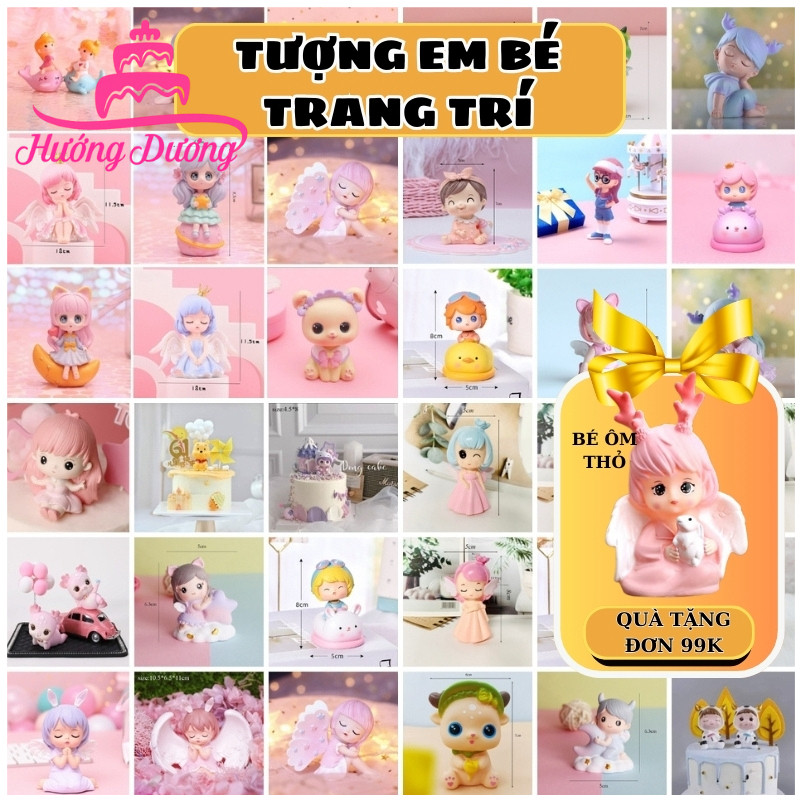 XẢ KHO [FREESHIP❤️] Tượng Em Bé Trang Trí Bánh Kem
