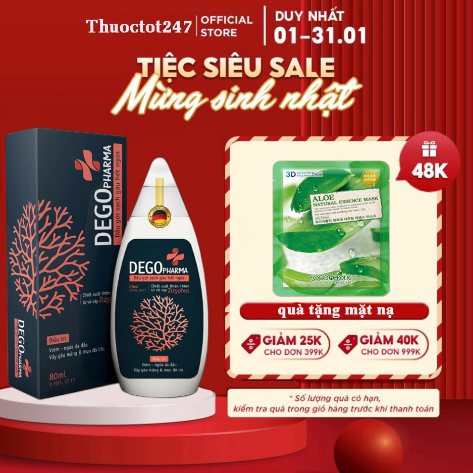 DẦU GỘI DEGO PHARMA HỘP 80ML [CHÍNH HÃNG] SẠCH GẦU HẾT NGỨA DA ĐẦU