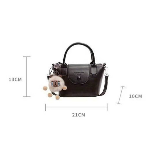 Túi Xách Nữ Da PU Cao Cấp Kèm Charm Gấu Bông - Túi Xách Tay Nắp Gập Thời Trang - DK017 | BigBuy360 - bigbuy360.vn