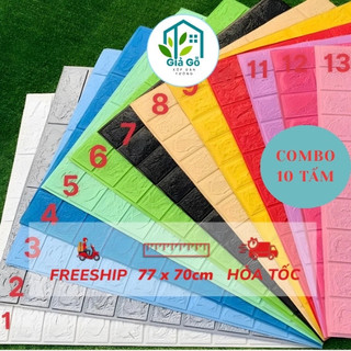 (Combo 20 Tấm) Xốp Dán Tường 3D Khổ 70x77CM Chống Ẩm Giá Rẻ, Xốp dán tường vân gạch