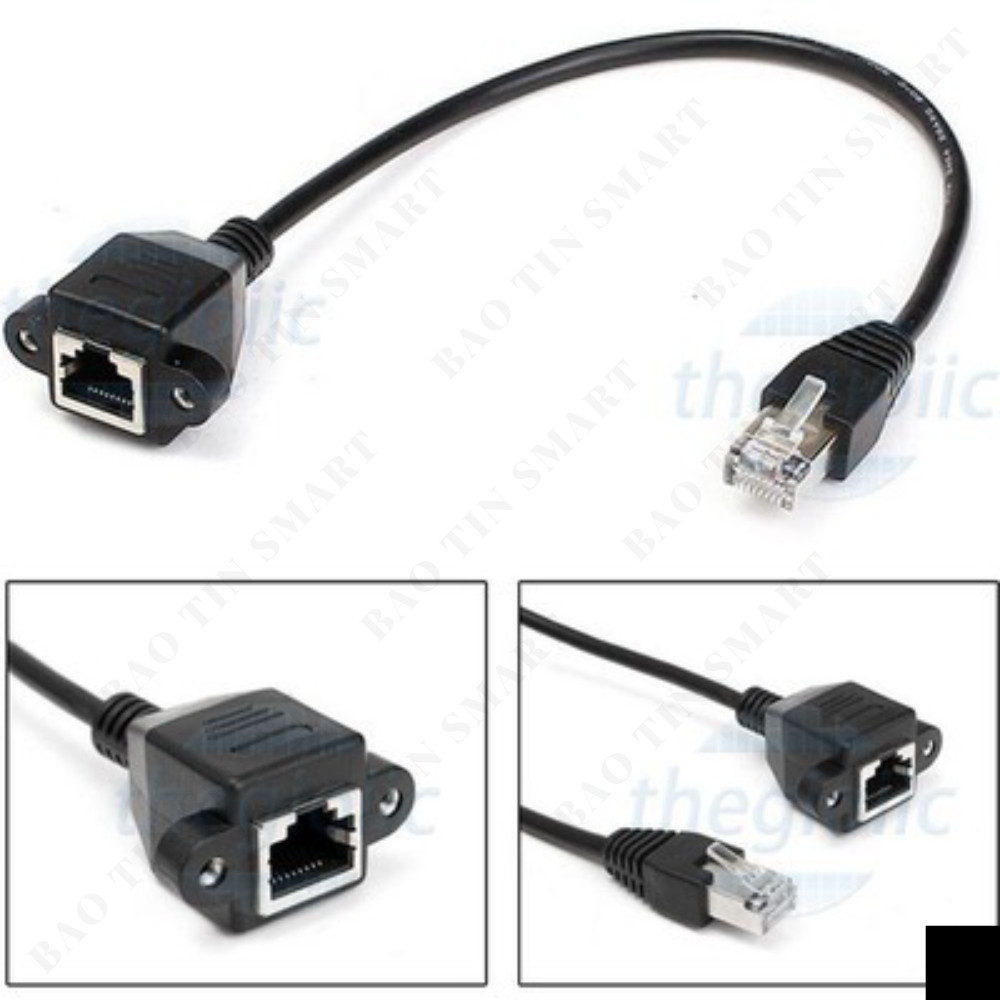 Dây Cáp RJ45 Đực To RJ45 Cái Dài 30cm Linh Kiện Smart