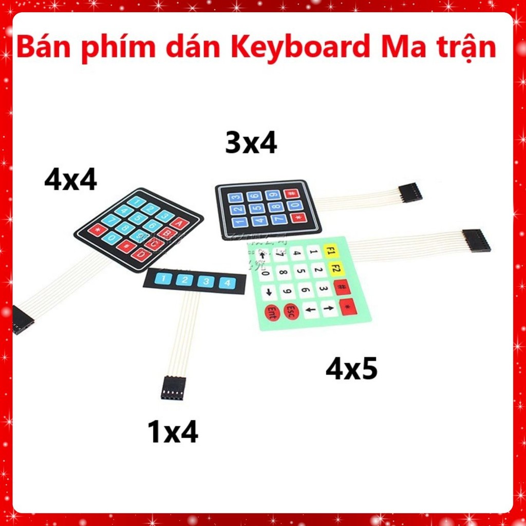 Bàn phím dán Keyboard 1x4, 3x4, 4x4, 5x4 - Ma trận bàn phím