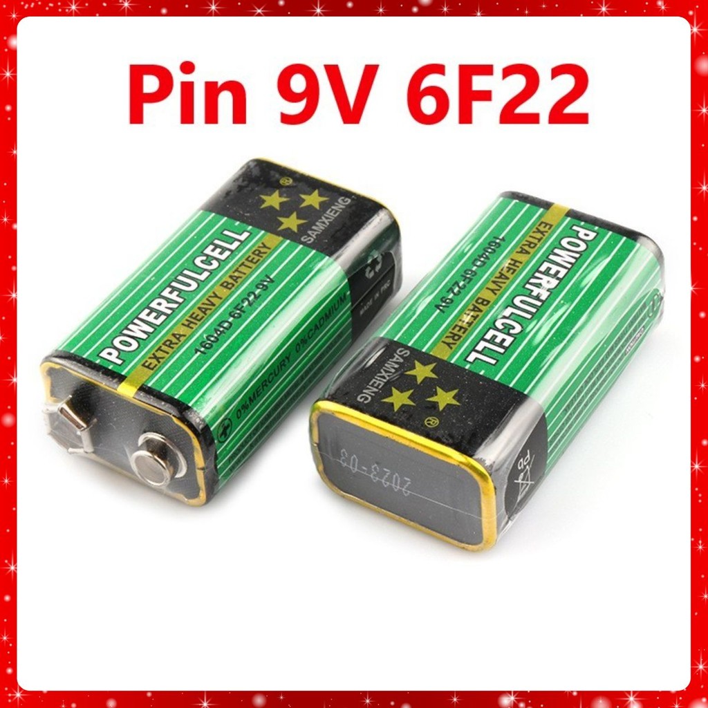 Pin 6F22 Carbon 9V Loại Xịn Màu Ngẫu Nhiên, Pin 9V
