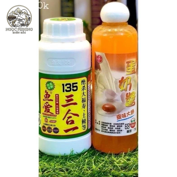 Combo Tinh Mùi 135 + Tinh Mùi Trứng Sữa Dụ Chép, Rô Phi Chuyên Câu Đơn - Đài cho Chép, Rô Phi, Diêu 