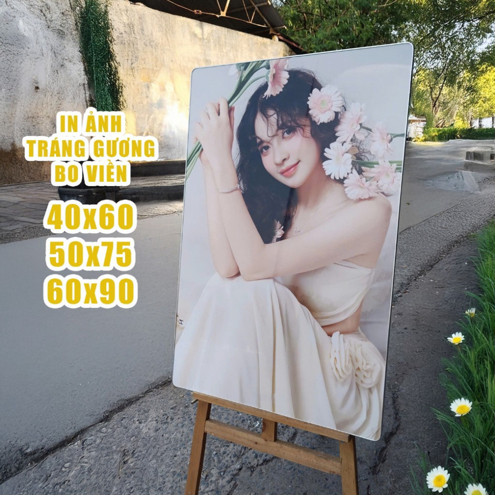 In Ảnh Tráng Gương Nẹp Viền 50x75 ,60x90 40x60 In Ảnh Treo Tường Ảnh Cưới Ảnh Gia Đình, Tốt Nghiệp