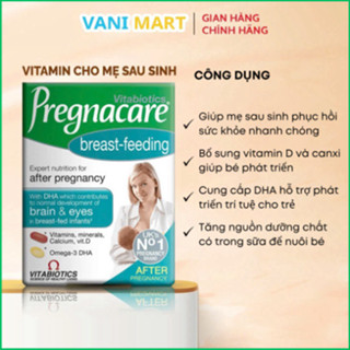  Chính Hãng -   HÀNG NHẬP KHẨU  Viên uống cho mẹ sau sinh bổ sung vitamin khoáng chất Vitabiotics Pregnacare Breast-feedi 