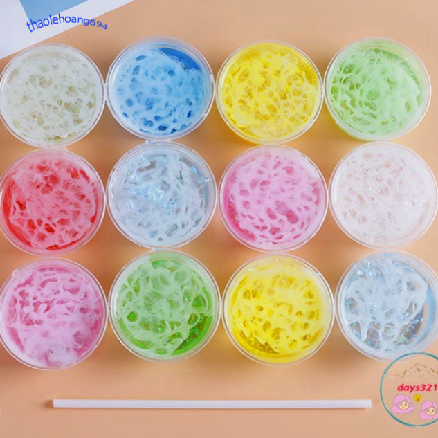 Sỉ lốc 12 hộp Slime MÂY NHŨ THẠCH BĂNG màu sắc đẹp, Đồ chơi hũ slime chất nhờn ma quái squishy vui n