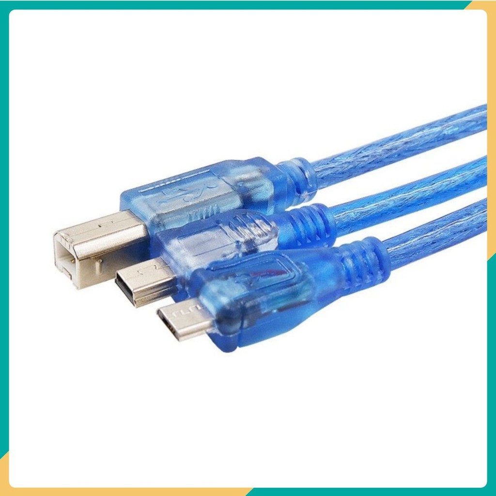Cáp USB Nano Mini / Cáp USB Micro / Cáp USB Vuông (30cm) cho Arduino/UNO R3/Mega 2560/Nano/Due R3/Le
