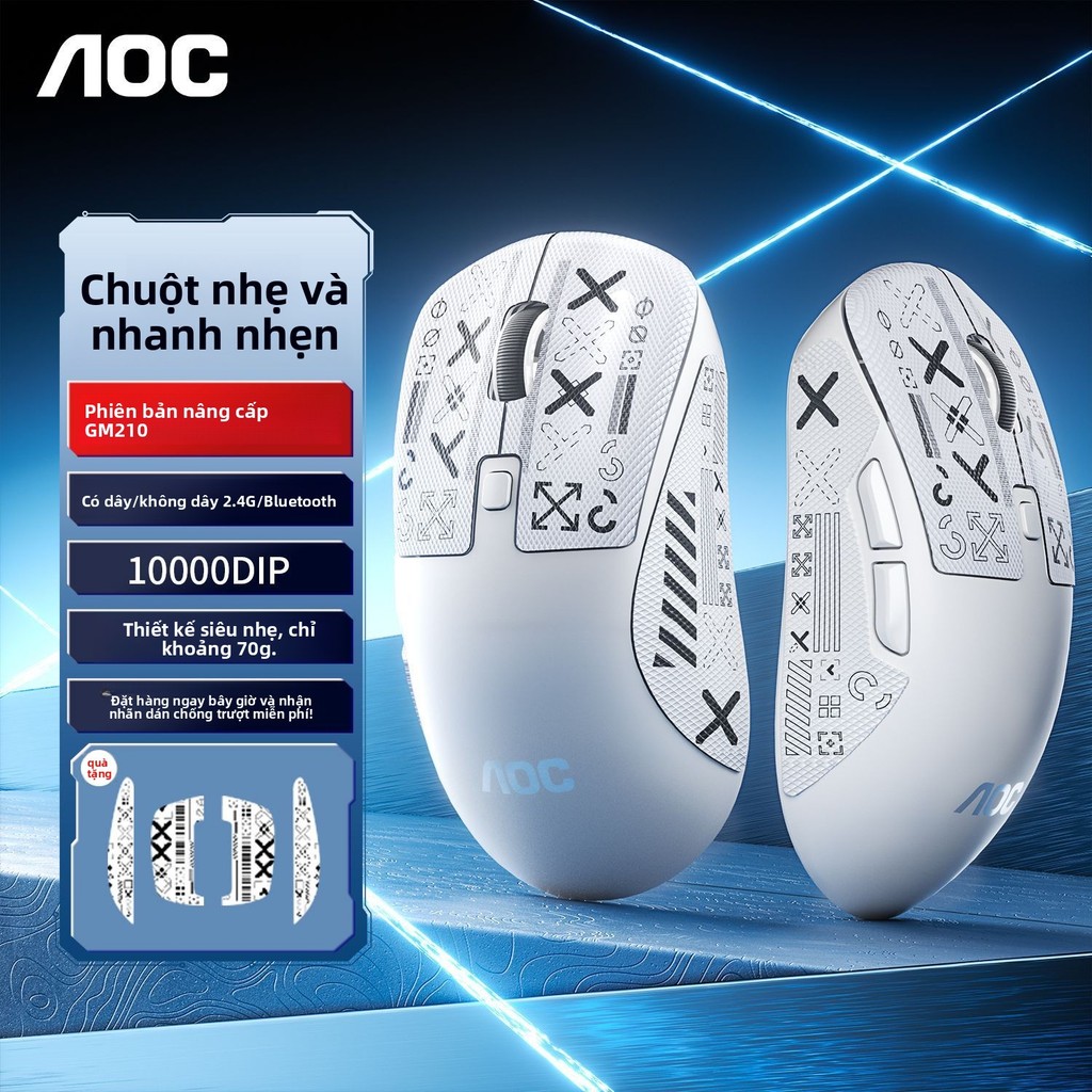 AOC GM210Chuột không dây Bluetooth ba chế độ nâng cấp10000DPI Laptop chơi game nhẹ