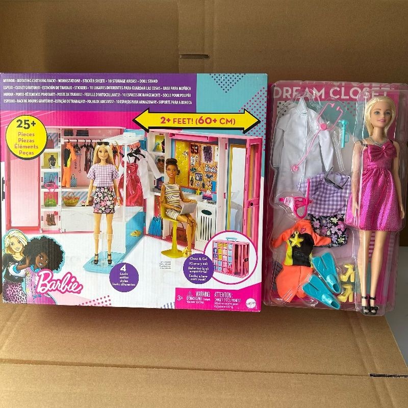 Búp bê Barbie Barbie Tủ quần áo mơ ước hai tầng HGX57Đồ chơi công chúa nhà chơi cho bé gái GBK10