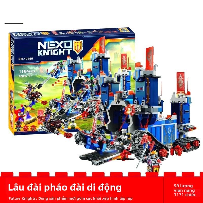 d Tương thích với LEGO Future Knights70317Đồ chơi lắp ráp khối xây dựng lâu đài di động công nghệ ca