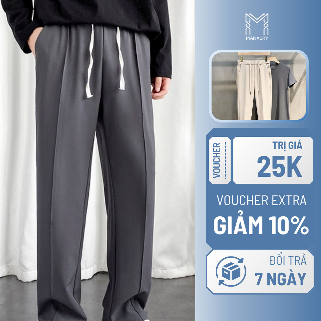 Quần  tây  âu nam cao cấp MANXURY LƯNG THUN chất vải tuyết hàn co giãn nhẹ ống suông dáng âu phong c
