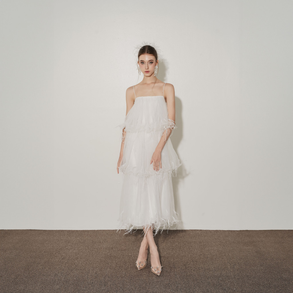 Váy đầm dự tiệc Crushie dáng suông ba tầng váy bay bổng - độc quyền Crushie Monie Dress