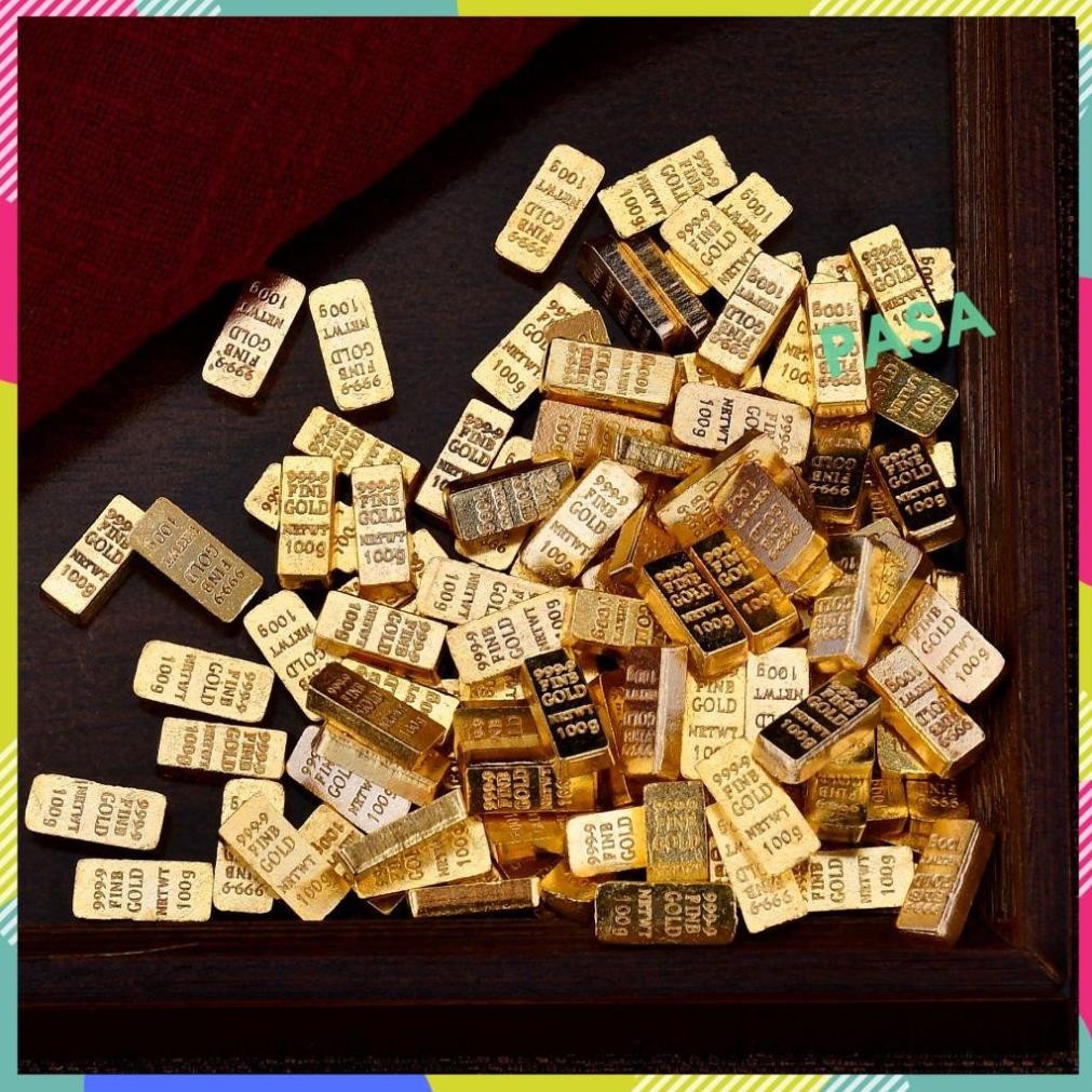 [LOẠI 1] Combo 50 Thanh Vàng Chữ Nhật , Cây Vàng Mini 1,3cm