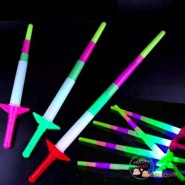 Kiếm Nhựa Đèn LED Phát Sáng - Đồ Chơi Kiếm Rút Gọn 4 Khúc Cho Trẻ Em Thỏa Sức Vui Chơi.