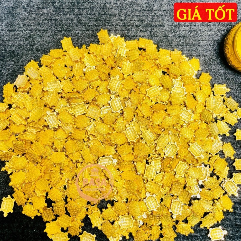 10 Con Rùa Tiền Vàng Phong Thủy, Rùa Vàng Mini Trang Trí <tài lộc>