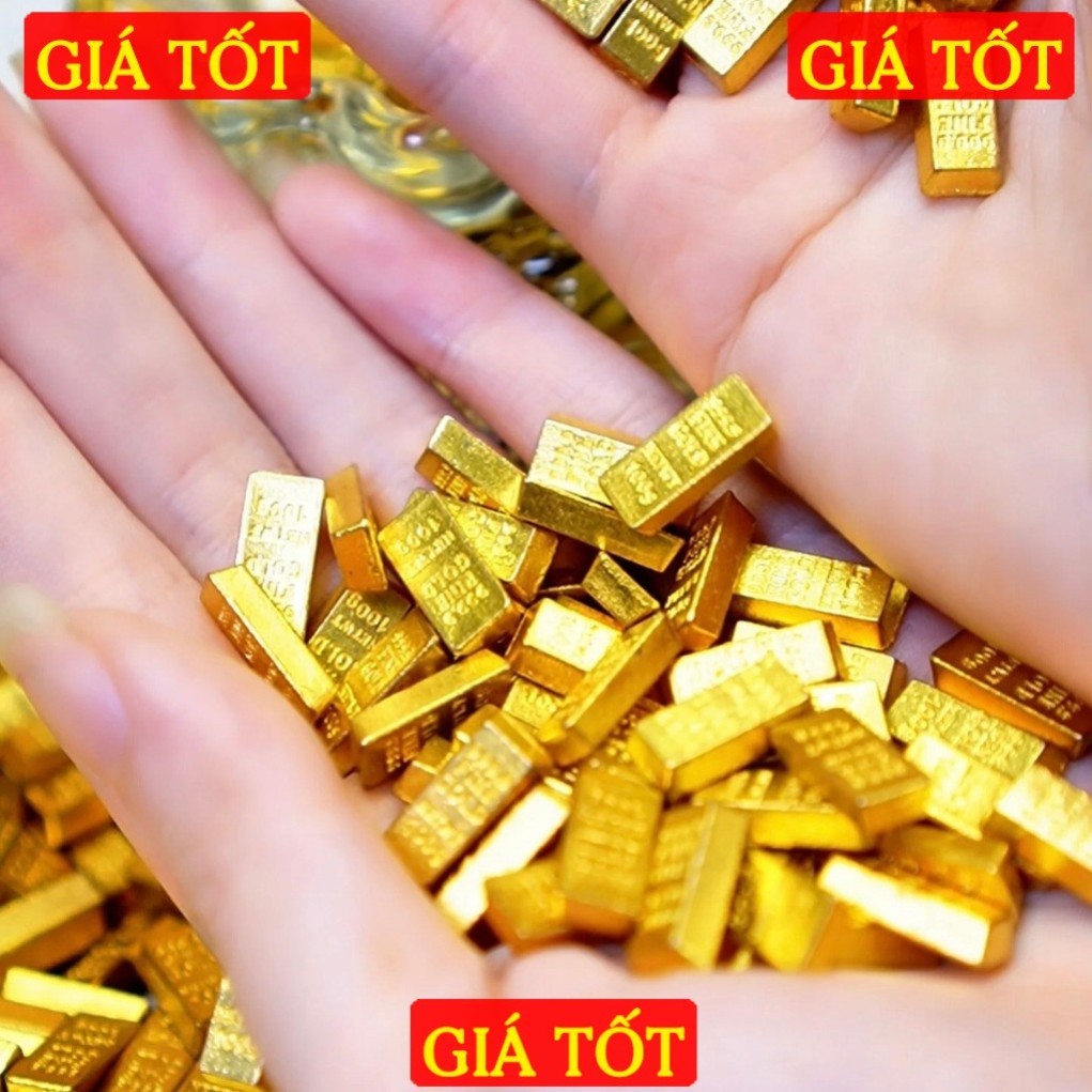 [LOẠI 1] Combo 50 Thanh Vàng Chữ Nhật , Cây Vàng Mini 1,3cm