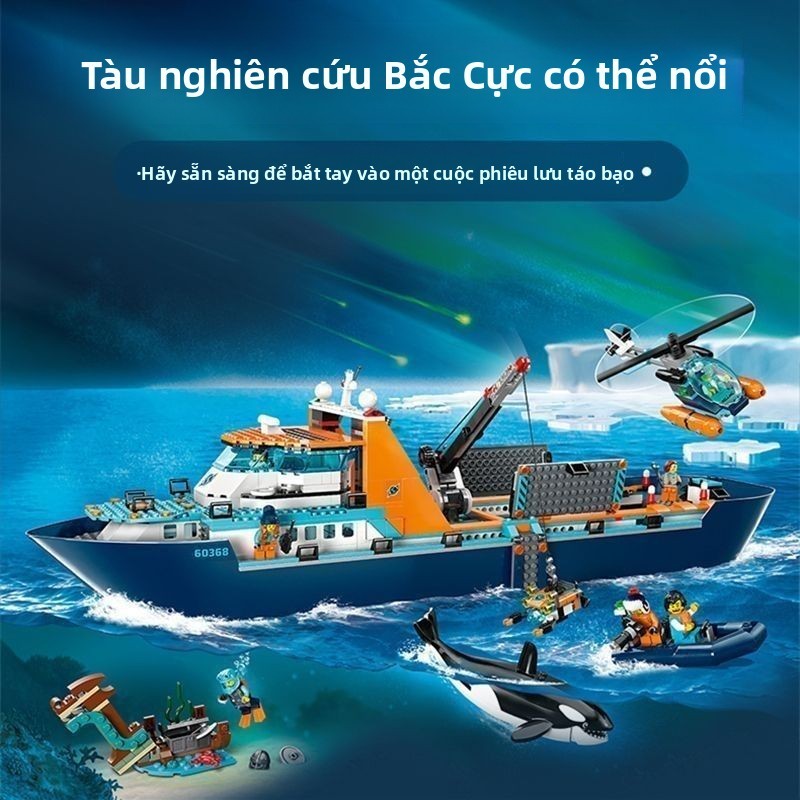 Tương thích với LEGO City Series Polar Giant Wheel60368Mô hình quà tặng tàu khổng lồ Ocean Adventure