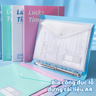 Bìa Sổ Còng Nhựa PP Dày Dặn Lưu Trữ Tài Liệu Bìa Còng A4 Sức Chứa 200 Tờ Mỗi Túi NGÓI HOUSE - KTL05