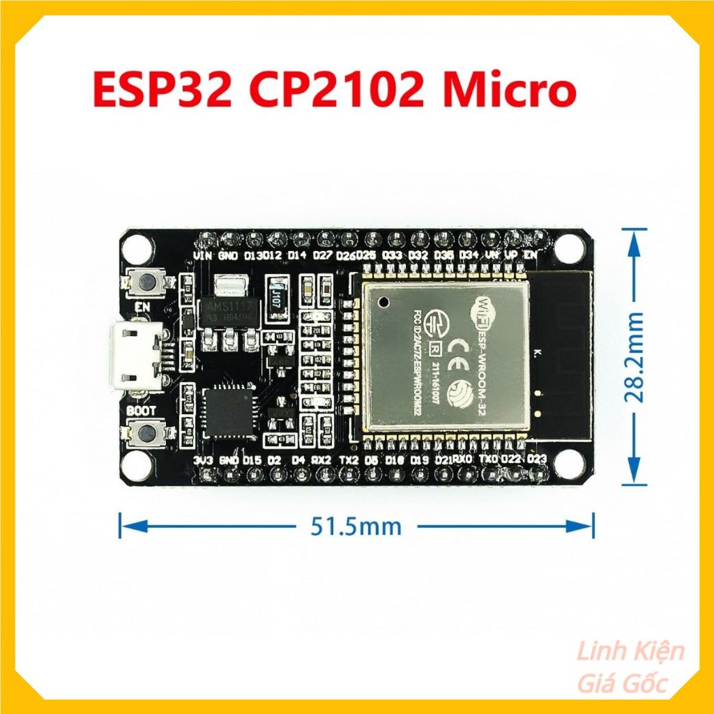 Kit ESP32 CH340 30P Wifi + Bluetooth cổng Type C, Kit ESP32 CP2102 30P Wifi cổng Micro