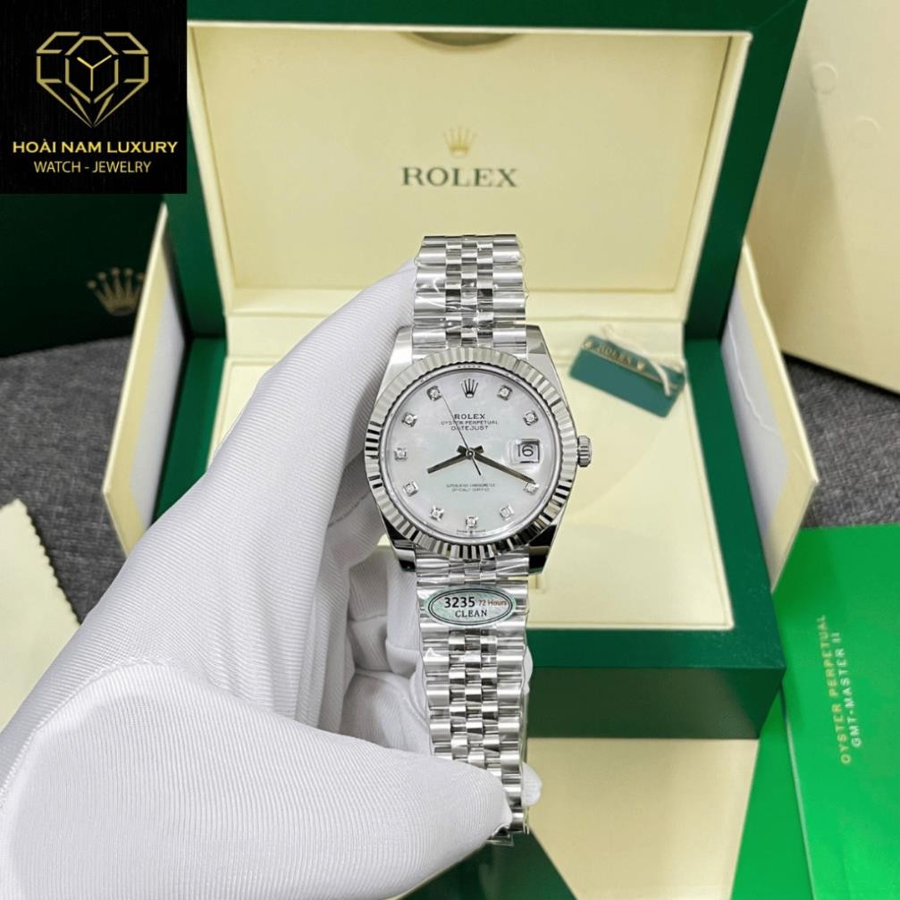 Đồng Hồ Rolex DateJust 126334 41mm Mặt Xà Cừ Đính Đá Nhà Máy Clean