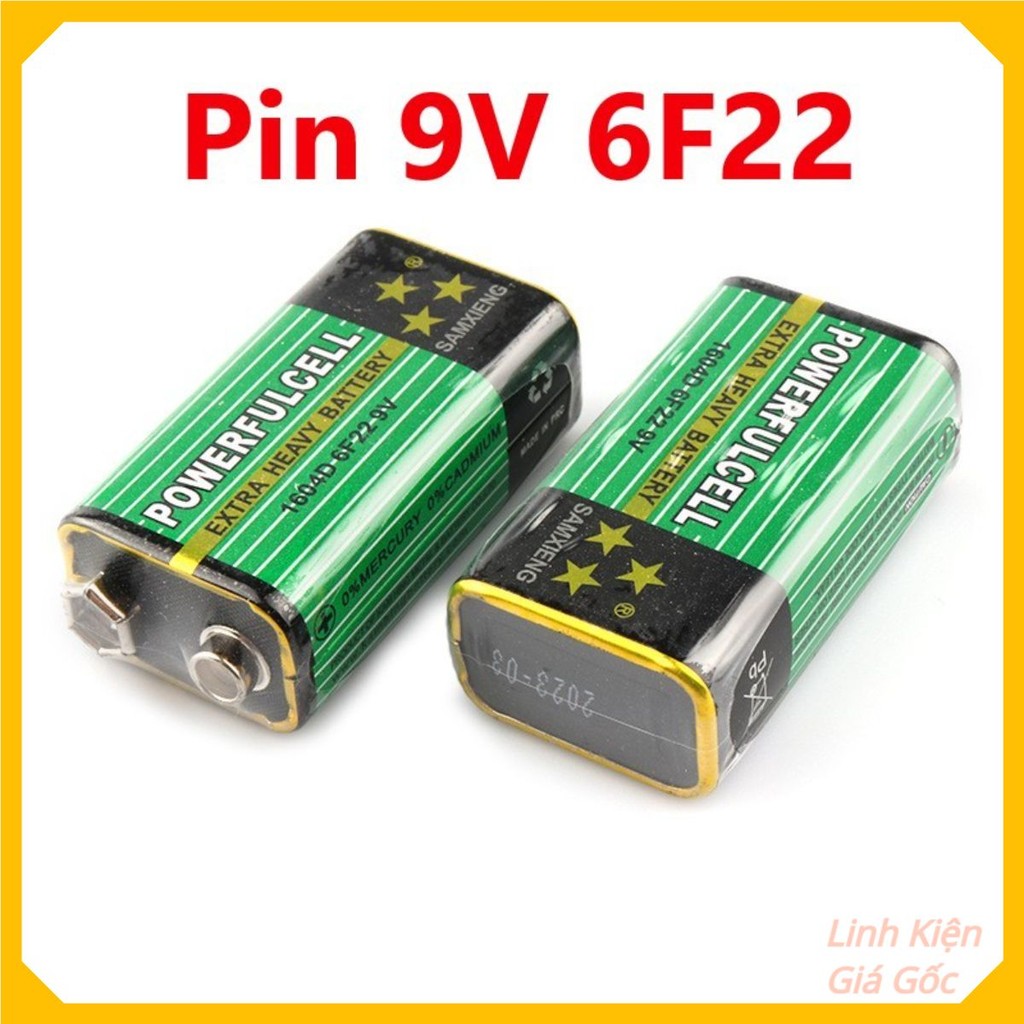 Pin 6F22 Carbon 9V Loại Xịn Màu Ngẫu Nhiên, Pin 9V