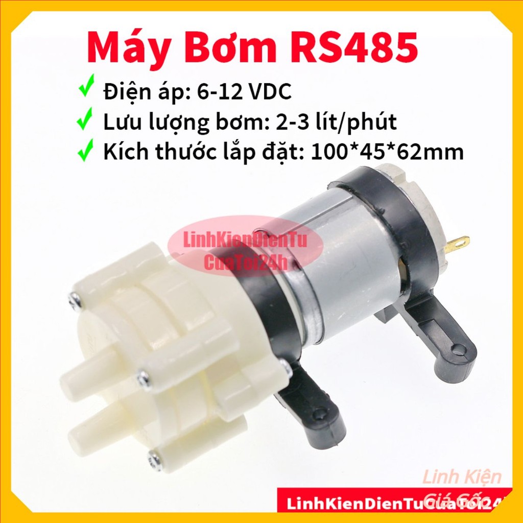[SALE] Máy Bơm RS385 mini 5-12VDC Siêu Khỏe, dây TIO, Aapter 12V