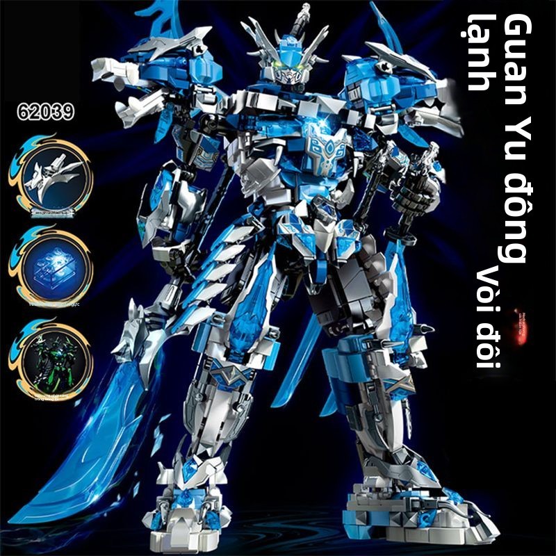 Đồ chơi mô hình lắp ráp  tương thích với các khối xây dựng  Frozen God of War Guan Yu Qinglong Mecha