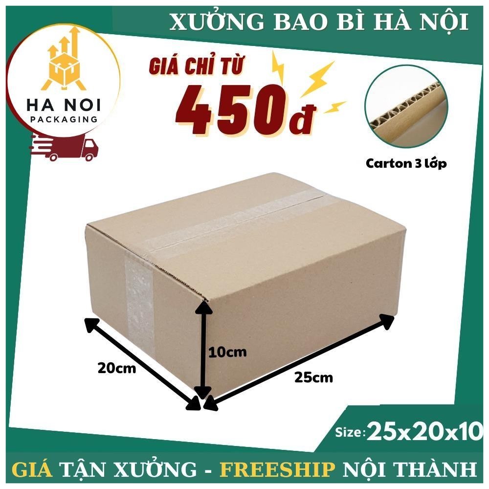 25x20x10 Combo 50 Hộp Carton Đóng Hàng, Thùng Bìa Giấy Giá Rẻ Tiện Lợi