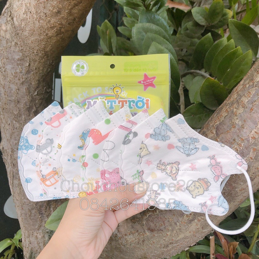 Khẩu Trang 6D Mặt trời bé con Cho Bé Từ4-10Tuổi