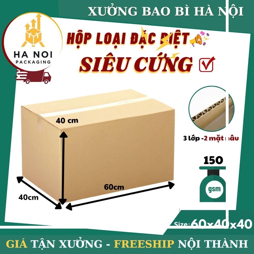 Combo 10 Thùng Carton 60x40x40 Thùng Chuyển Nhà ,Đóng Hàng Size Lớn Giá Xưởng