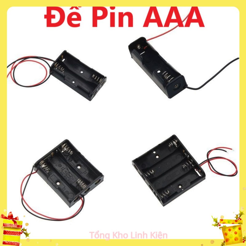 Đế Pin AAA Không Nắp 1Pin, 2 Pin, 3 Pin, 4 Pin - AAA (Cỡ Pin Con Thỏ Loại Bé),Vỉ 4 Pin con thỏ nhỏ, 
