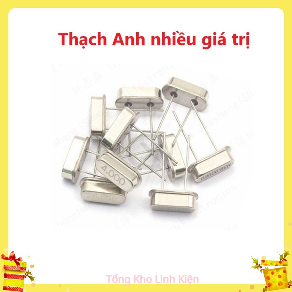 Thạch Anh 4MHz, 8MHz, 12MHz, 11,0592MHz, 16MHz, 20MHz 2 chân cắm, 3 chân cắm - tạo giao động