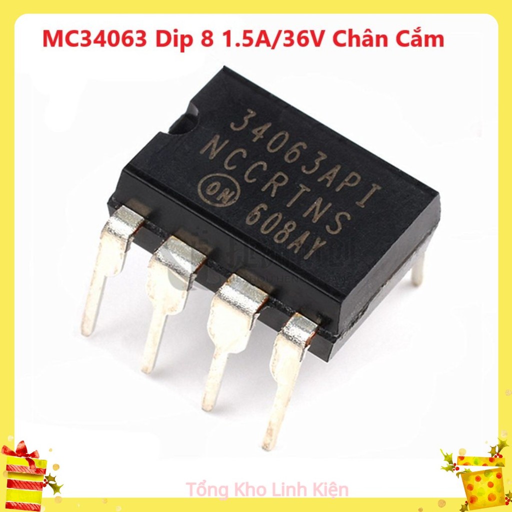 IC Chuyển Đổi Điện Áp MC34063 Dip 8 1.5A/36V Chân Cắm, MC34063 SOP 8 1.5A/36V SMD, 34063