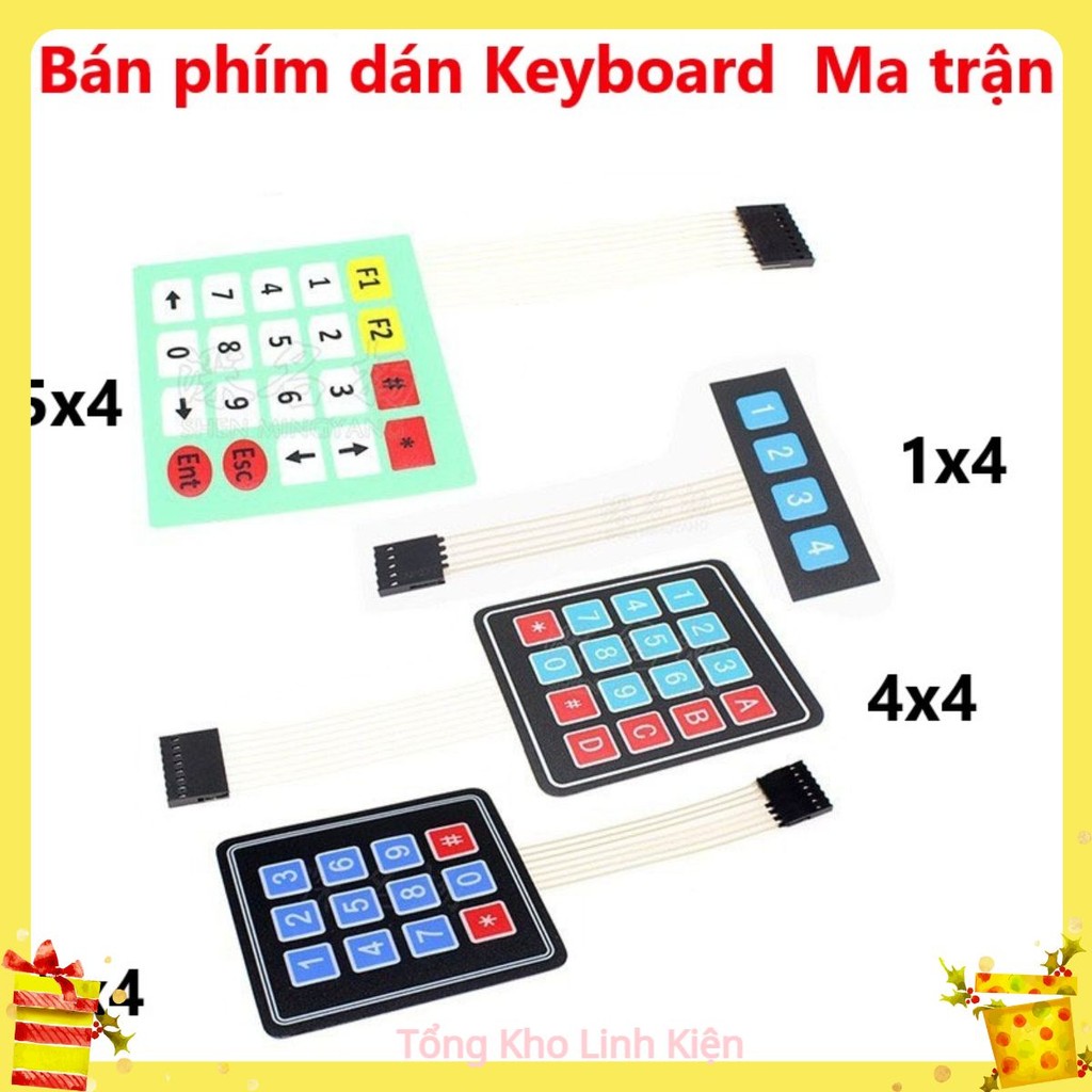 Bàn phím dán Keyboard 1x4, 3x4, 4x4, 5x4 - Ma trận bàn phím