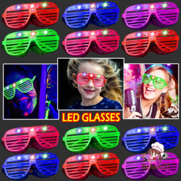 Mắt Kính Đèn LED 4 Màu Sáng Tạo, Phù Hợp Cho Người Lớn Và Trẻ Em, Mang Đến Phong Cách Thú Vị.