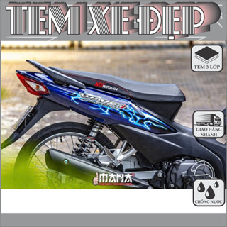  Decal tem sấm sét dán cho xe Wave 50-100-110cc thiết kế siêu đẹp - Tem dán cao cấp loại 1 chất lượng tốt 